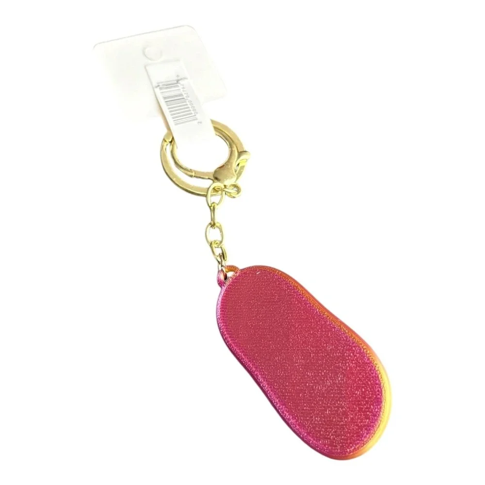 Crystal collection Women's Pink Yellow Gradient Mini Shoe Key Chain Gold Tone 5